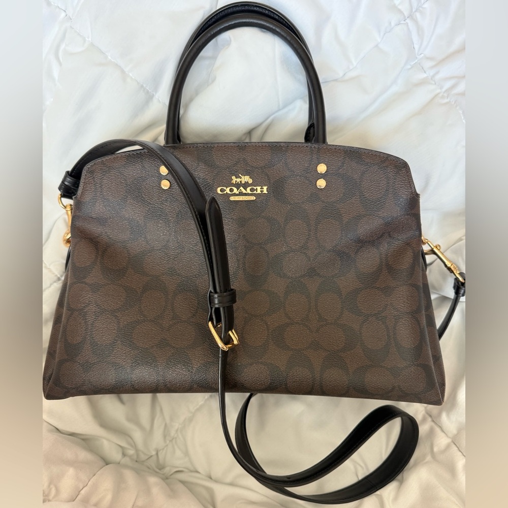Coach Lillie signature canvas carryall in black and brown